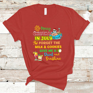 Merry Christmas In July Santa Summer Vacation Beach Party T Shirt TS02 Red Printyourwear