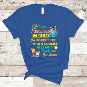 Merry Christmas In July Santa Summer Vacation Beach Party T Shirt TS02 Royal Blue Printyourwear