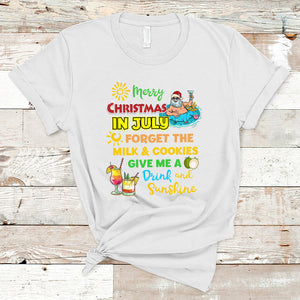 Merry Christmas In July Santa Summer Vacation Beach Party T Shirt TS02 White Printyourwear
