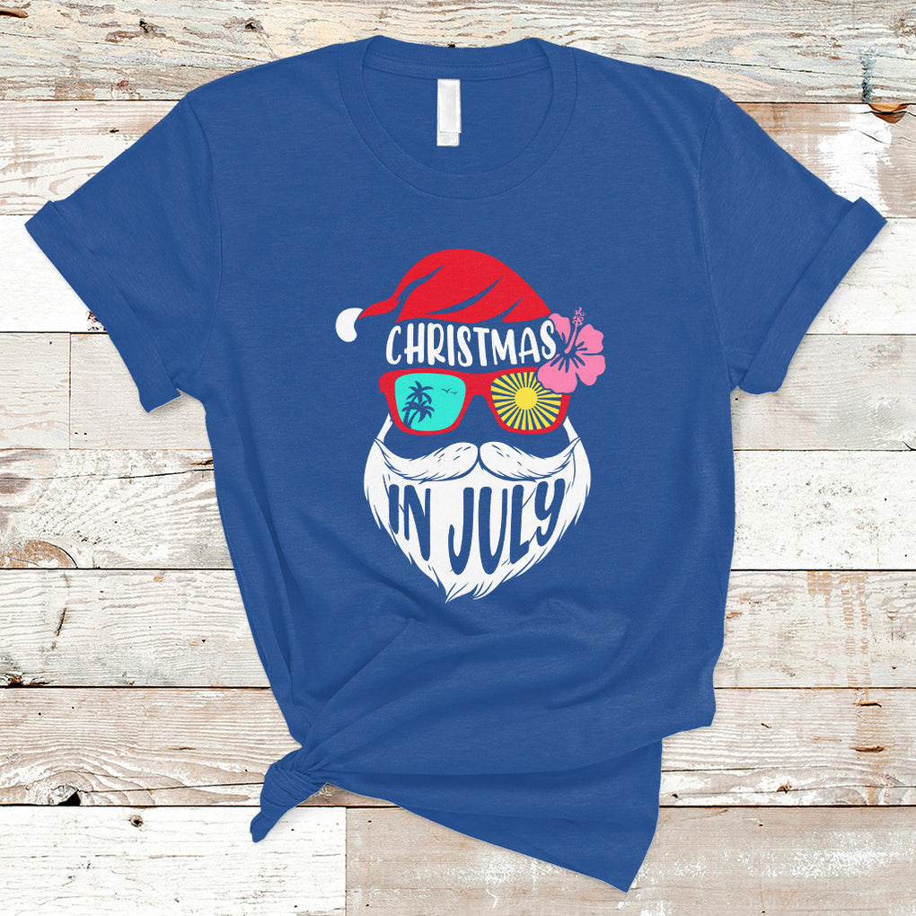 Funny Santa Christmas In July Beach Summer Vacation T Shirt TS02 Royal Blue Printyourwear