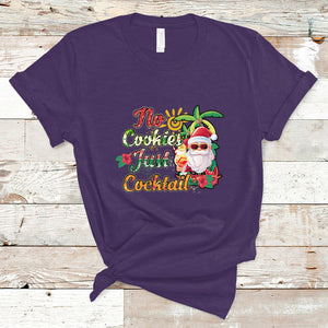 No Cookies Just Cocktails Hawaiian Santa Christmas In July T Shirt TS02 Purple Printyourwear