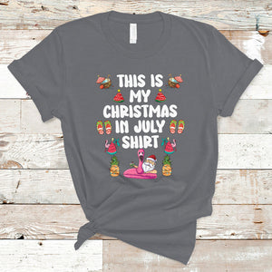 This Is My Christmas In July T Shirt Xmas Santa Summer Beach TS02 Charcoal Printyourwear
