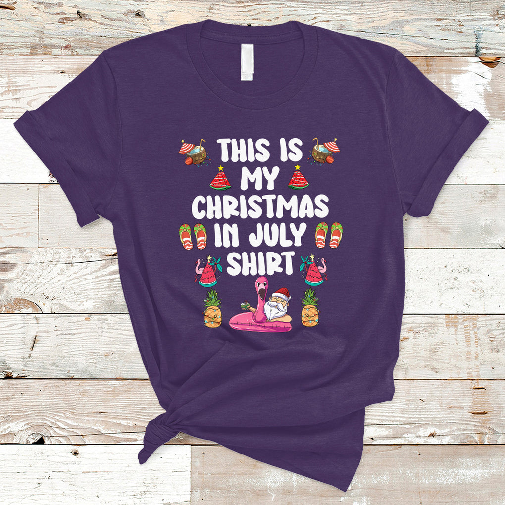 This Is My Christmas In July T Shirt Xmas Santa Summer Beach TS02 Purple Printyourwear