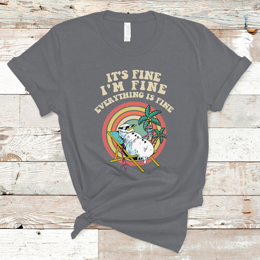 It's Fine I'm Fine Everything Is Fine Christmas In July T Shirt TS02 Charcoal Printyourwear