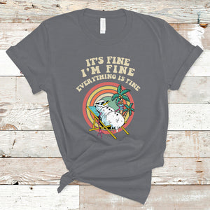 It's Fine I'm Fine Everything Is Fine Christmas In July T Shirt TS02 Charcoal Printyourwear