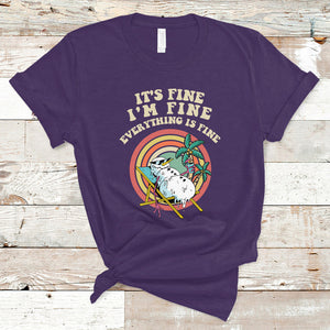 It's Fine I'm Fine Everything Is Fine Christmas In July T Shirt TS02 Purple Printyourwear