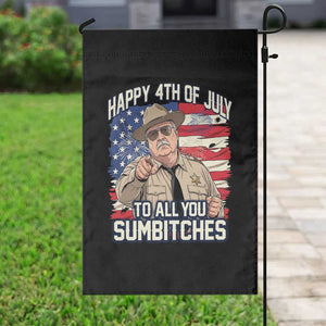 Happy 4th of July To All You Sumbitches Funny Sheriff Garden Flag Retro Movie Quote Inspo Country Humor