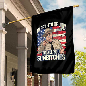 Happy 4th of July To All You Sumbitches Funny Sheriff Garden Flag Retro Movie Quote Inspo Country Humor