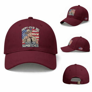 Happy 4th of July To All You Sumbitches Funny Sheriff Baseball Cap Retro Movie Quote Inspo Country Humor