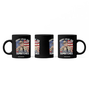 Happy 4th of July To All You Sumbitches Funny Sheriff Coffee Mug Retro Movie Quote Inspo Country Humor