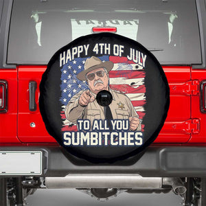 Happy 4th of July To All You Sumbitches Funny Sheriff Spare Tire Cover Retro Movie Quote Inspo Country Humor