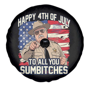 Happy 4th of July To All You Sumbitches Funny Sheriff Spare Tire Cover Retro Movie Quote Inspo Country Humor