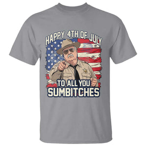 Happy 4th of July To All You Sumbitches Funny Sheriff T Shirt Retro Movie Quote Inspo Country Humor