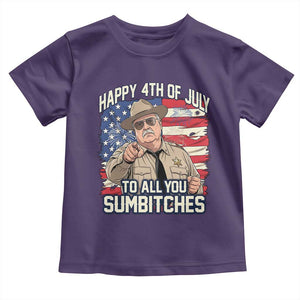 Happy 4th of July To All You Sumbitches Funny Sheriff Toddler T Shirt Retro Movie Quote Inspo Country Humor