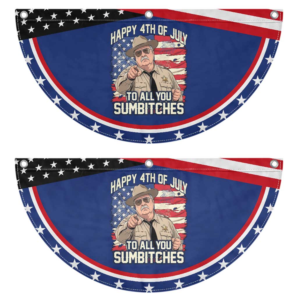 Happy 4th of July To All You Sumbitches Funny Sheriff Patriotic Fan Flag Retro Movie Quote Inspo Country Humor