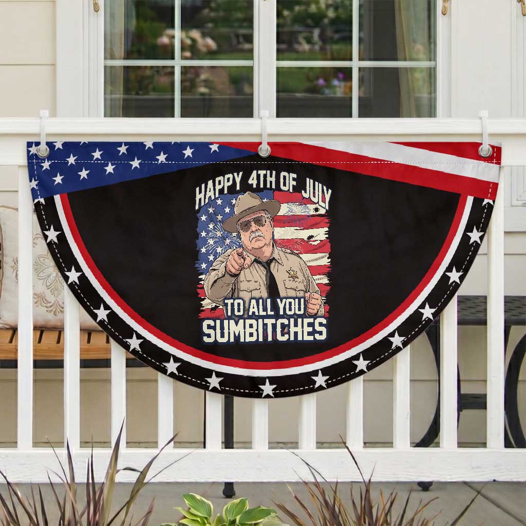 Happy 4th of July To All You Sumbitches Funny Sheriff Patriotic Fan Flag Retro Movie Quote Inspo Country Humor