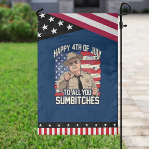 Happy 4th of July To All You Sumbitches Funny Sheriff Patriotic Garden Flag Retro Movie Quote Inspo Country Humor