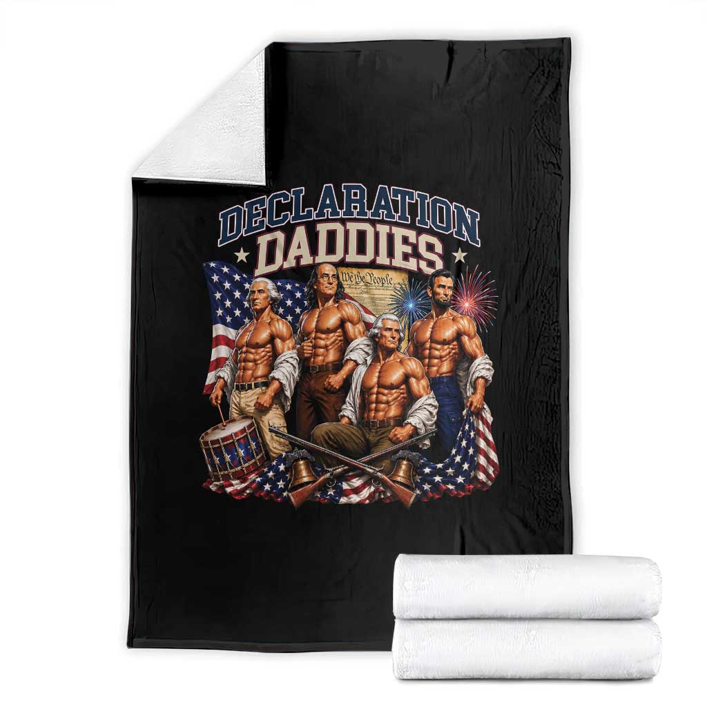 1776 America Declaration Daddies Patriotic Throw Blanket Funny Buff Founding Fathers Muscular Patriots