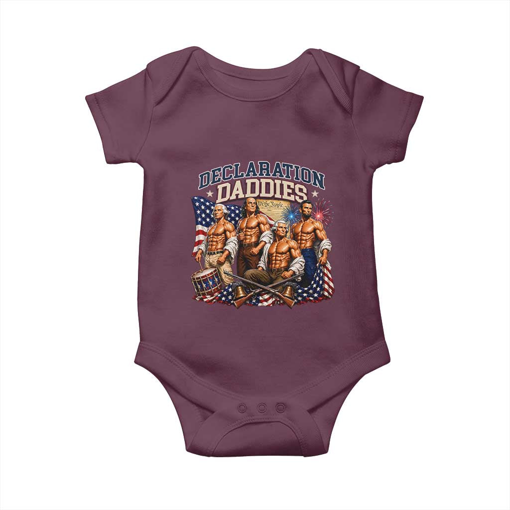 1776 America Declaration Daddies Patriotic Baby Onesie Funny Buff Founding Fathers Muscular Patriots