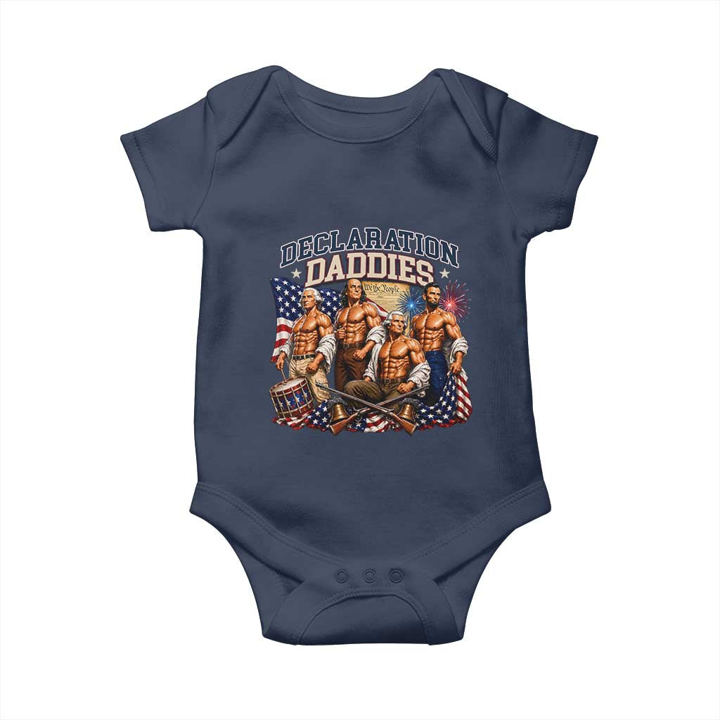 1776 America Declaration Daddies Patriotic Baby Onesie Funny Buff Founding Fathers Muscular Patriots