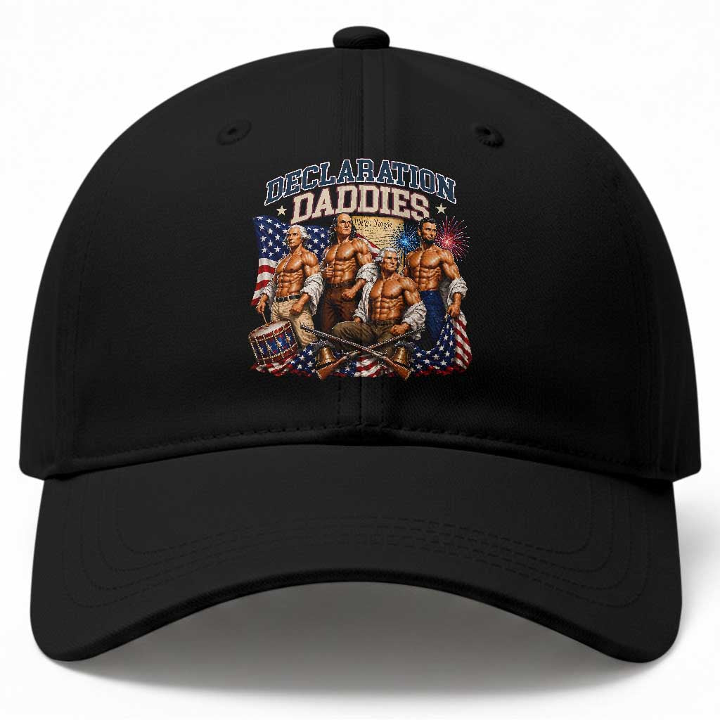 1776 America Declaration Daddies Patriotic Baseball Cap Funny Buff Founding Fathers Muscular Patriots