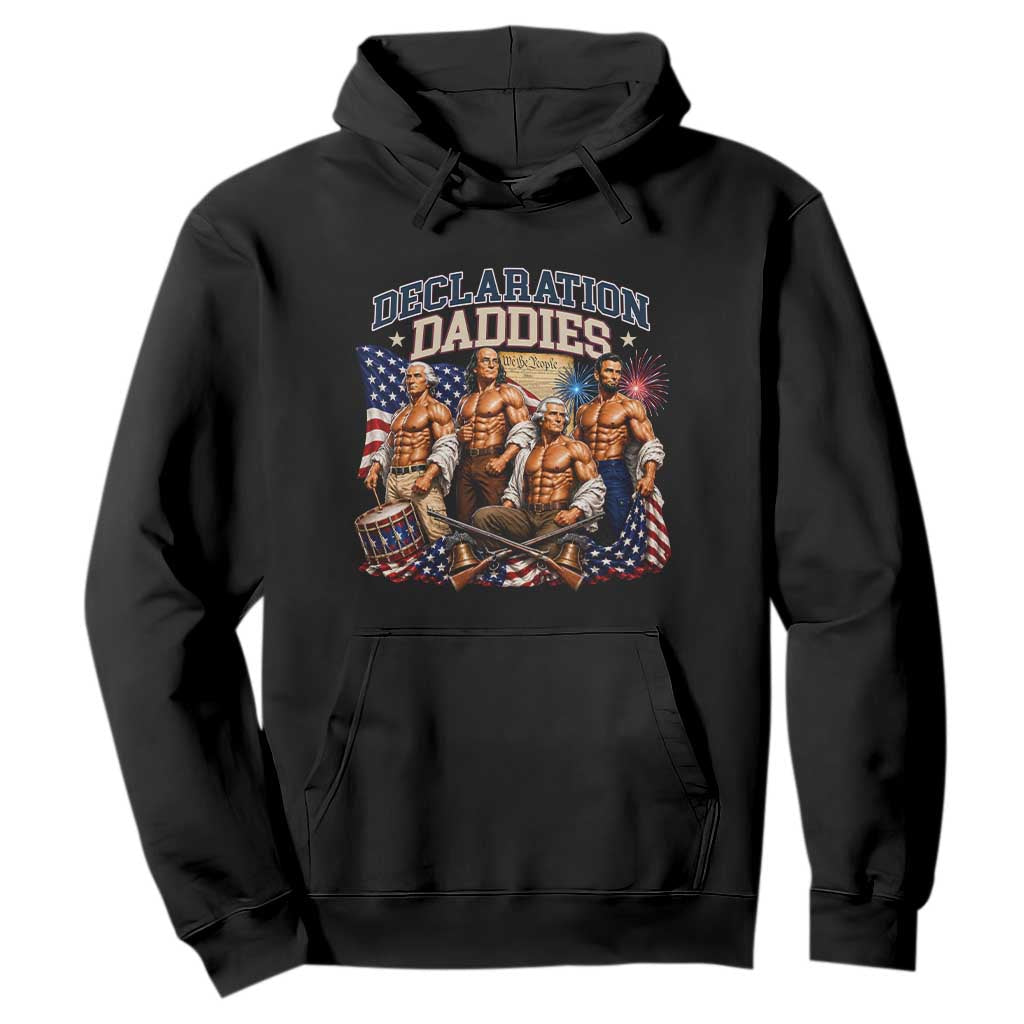 1776 America Declaration Daddies Patriotic Hoodie Funny Buff Founding Fathers Muscular Patriots