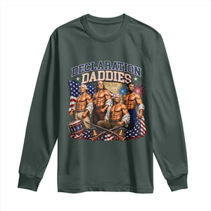1776 America Declaration Daddies Patriotic Long Sleeve Shirt Funny Buff Founding Fathers Muscular Patriots
