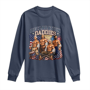 1776 America Declaration Daddies Patriotic Long Sleeve Shirt Funny Buff Founding Fathers Muscular Patriots
