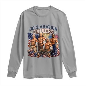 1776 America Declaration Daddies Patriotic Long Sleeve Shirt Funny Buff Founding Fathers Muscular Patriots