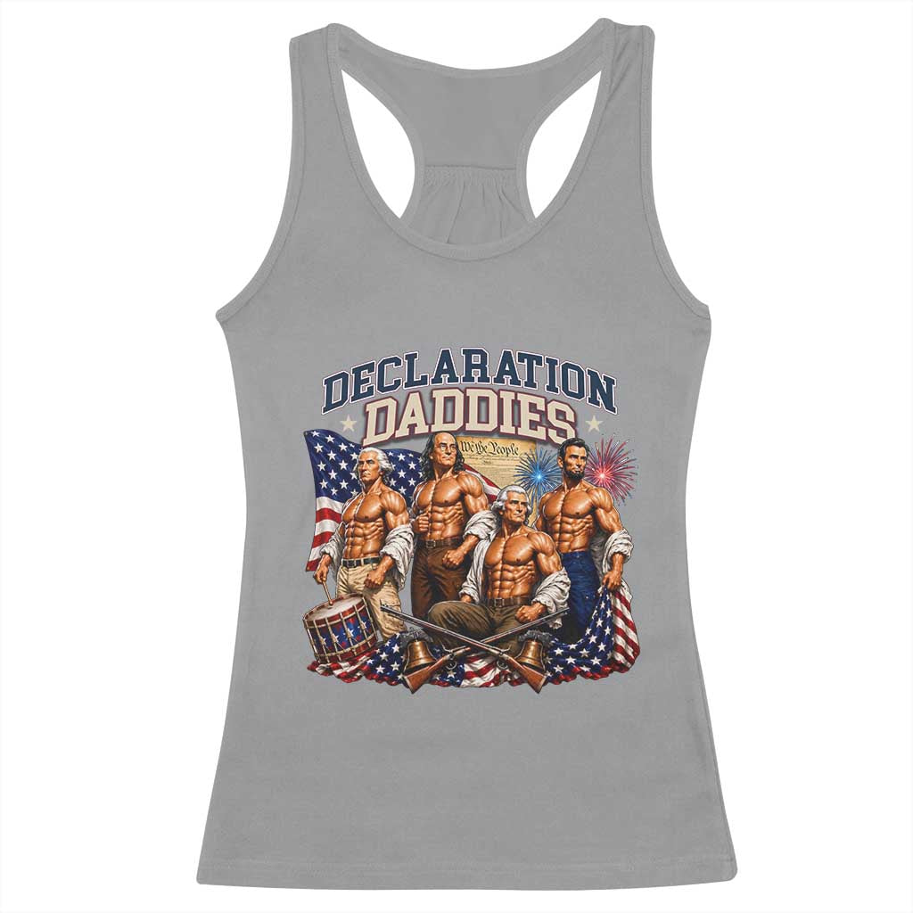 1776 America Declaration Daddies Patriotic Racerback Tank Top Funny Buff Founding Fathers Muscular Patriots