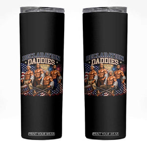 1776 America Declaration Daddies Patriotic Skinny Tumbler Funny Buff Founding Fathers Muscular Patriots