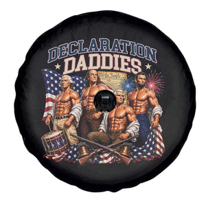 1776 America Declaration Daddies Patriotic Spare Tire Cover Funny Buff Founding Fathers Muscular Patriots
