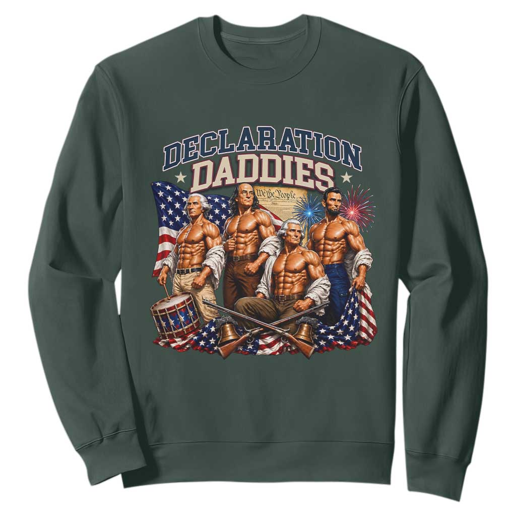 1776 America Declaration Daddies Patriotic Sweatshirt Funny Buff Founding Fathers Muscular Patriots