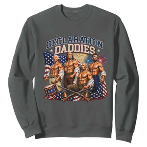 1776 America Declaration Daddies Patriotic Sweatshirt Funny Buff Founding Fathers Muscular Patriots