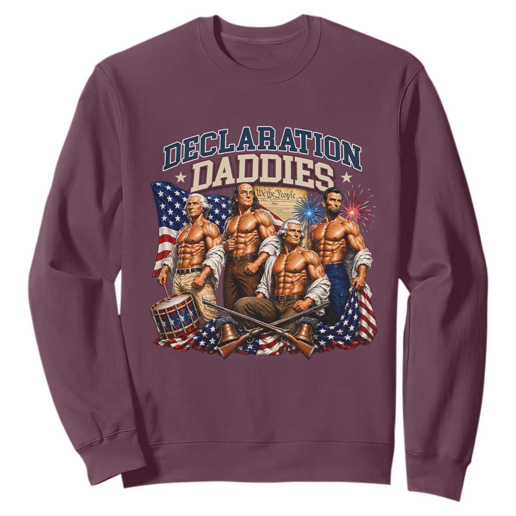 1776 America Declaration Daddies Patriotic Sweatshirt Funny Buff Founding Fathers Muscular Patriots