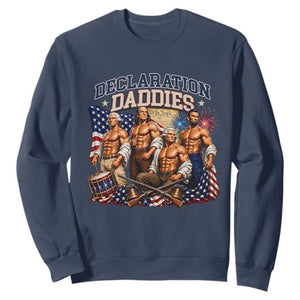 1776 America Declaration Daddies Patriotic Sweatshirt Funny Buff Founding Fathers Muscular Patriots