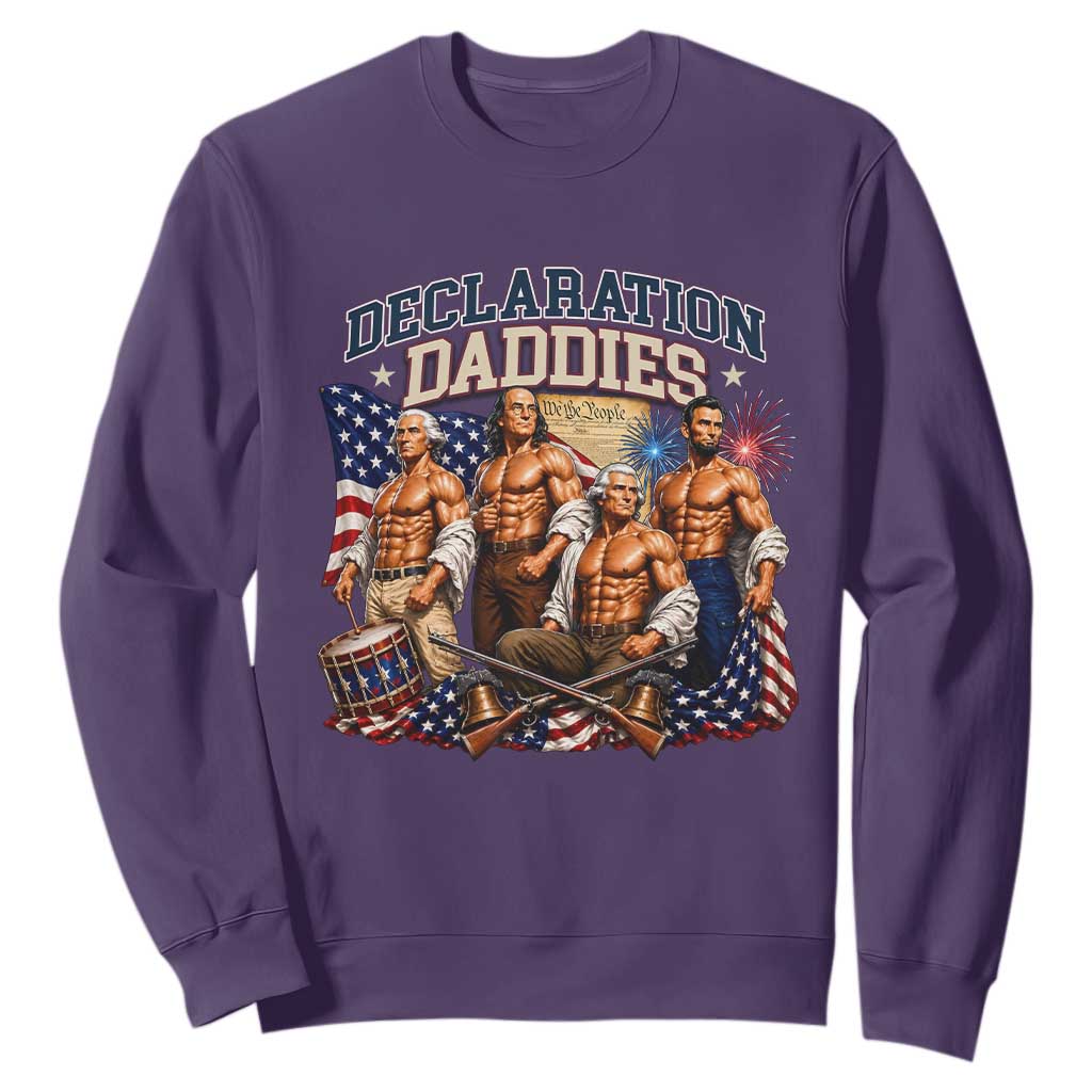 1776 America Declaration Daddies Patriotic Sweatshirt Funny Buff Founding Fathers Muscular Patriots