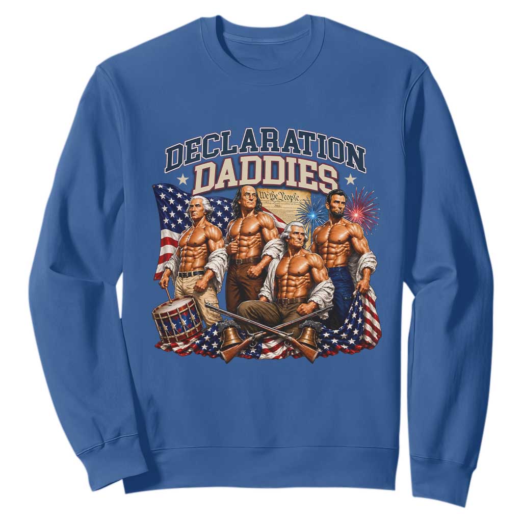 1776 America Declaration Daddies Patriotic Sweatshirt Funny Buff Founding Fathers Muscular Patriots