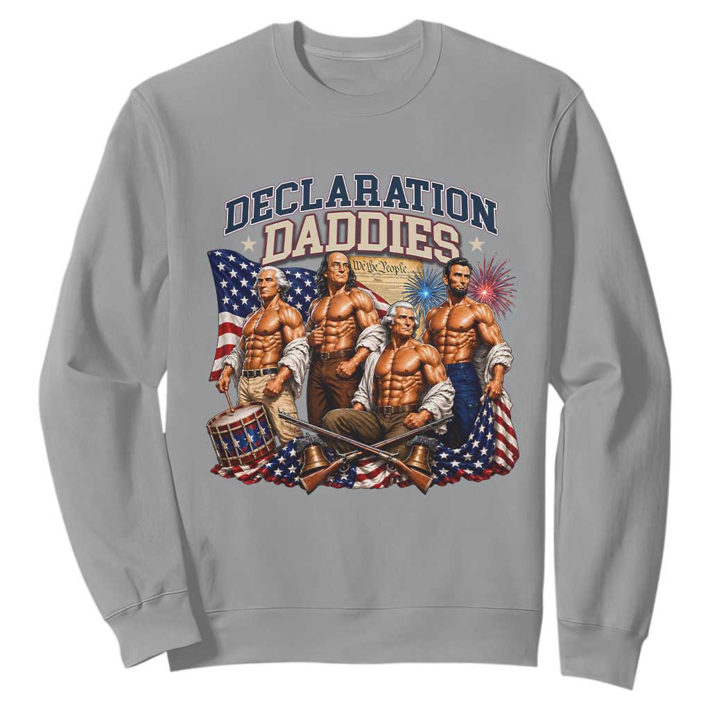 1776 America Declaration Daddies Patriotic Sweatshirt Funny Buff Founding Fathers Muscular Patriots