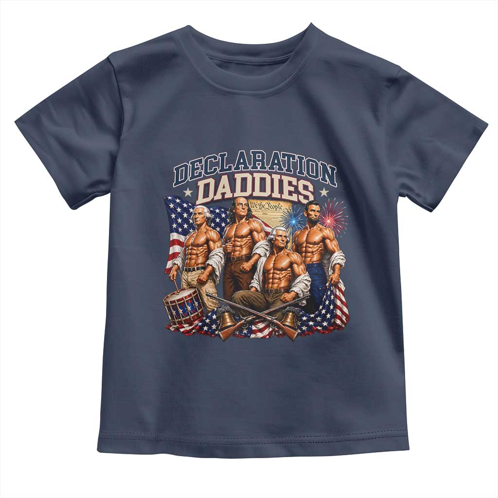 1776 America Declaration Daddies Patriotic Toddler T Shirt Funny Buff Founding Fathers Muscular Patriots