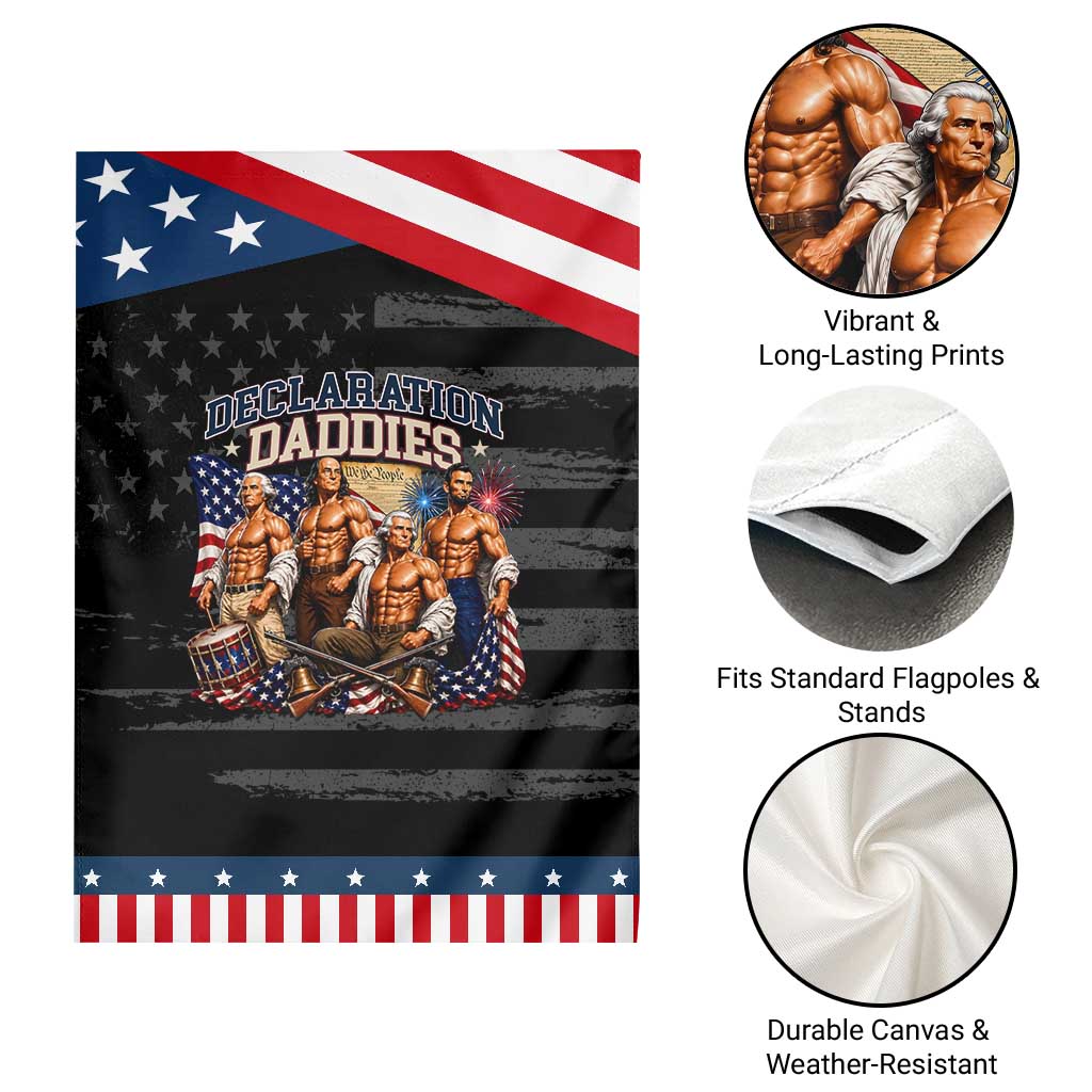 1776 America Declaration Daddies Patriotic Garden Flag Funny Buff Founding Fathers Muscular Patriots