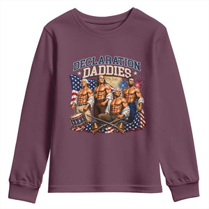 1776 America Declaration Daddies Patriotic Youth Sweatshirt Funny Buff Founding Fathers Muscular Patriots