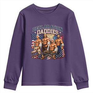 1776 America Declaration Daddies Patriotic Youth Sweatshirt Funny Buff Founding Fathers Muscular Patriots