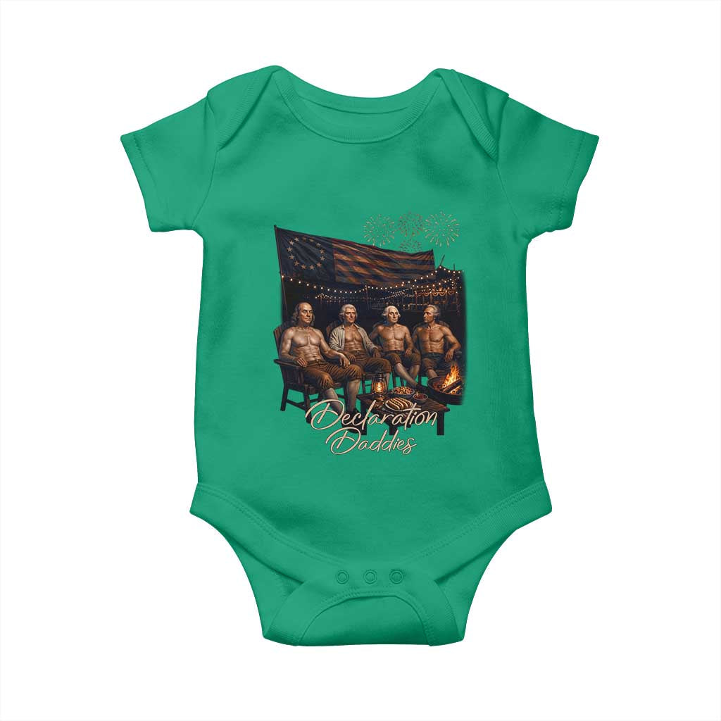 Declaration Daddies Campfire Gathering Graphic Baby Onesie Shirtless Founding Fathers Patriotic Summer 4th of July Celebration