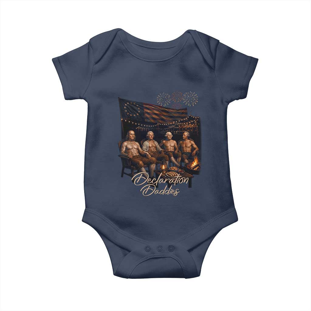 Declaration Daddies Campfire Gathering Graphic Baby Onesie Shirtless Founding Fathers Patriotic Summer 4th of July Celebration