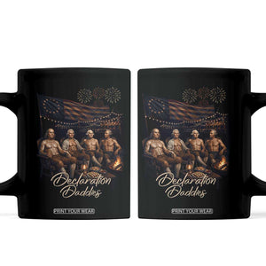 Declaration Daddies Campfire Gathering Graphic Coffee Mug Shirtless Founding Fathers Patriotic Summer 4th of July Celebration