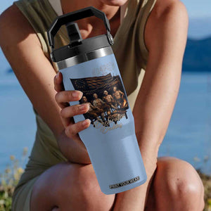 Declaration Daddies Campfire Gathering Graphic Flip Straw Tumbler Shirtless Founding Fathers Patriotic Summer 4th of July Celebration