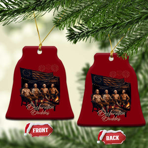 Declaration Daddies Campfire Gathering Graphic Ceramic Ornament Shirtless Founding Fathers Patriotic Summer 4th of July Celebration