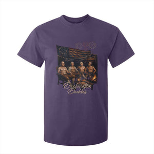 Declaration Daddies Campfire Gathering Graphic T Shirt For Kid Shirtless Founding Fathers Patriotic Summer 4th of July Celebration