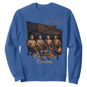 Declaration Daddies Campfire Gathering Graphic Sweatshirt Shirtless Founding Fathers Patriotic Summer 4th of July Celebration